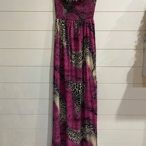Venus Pink and Black Maxi Dress